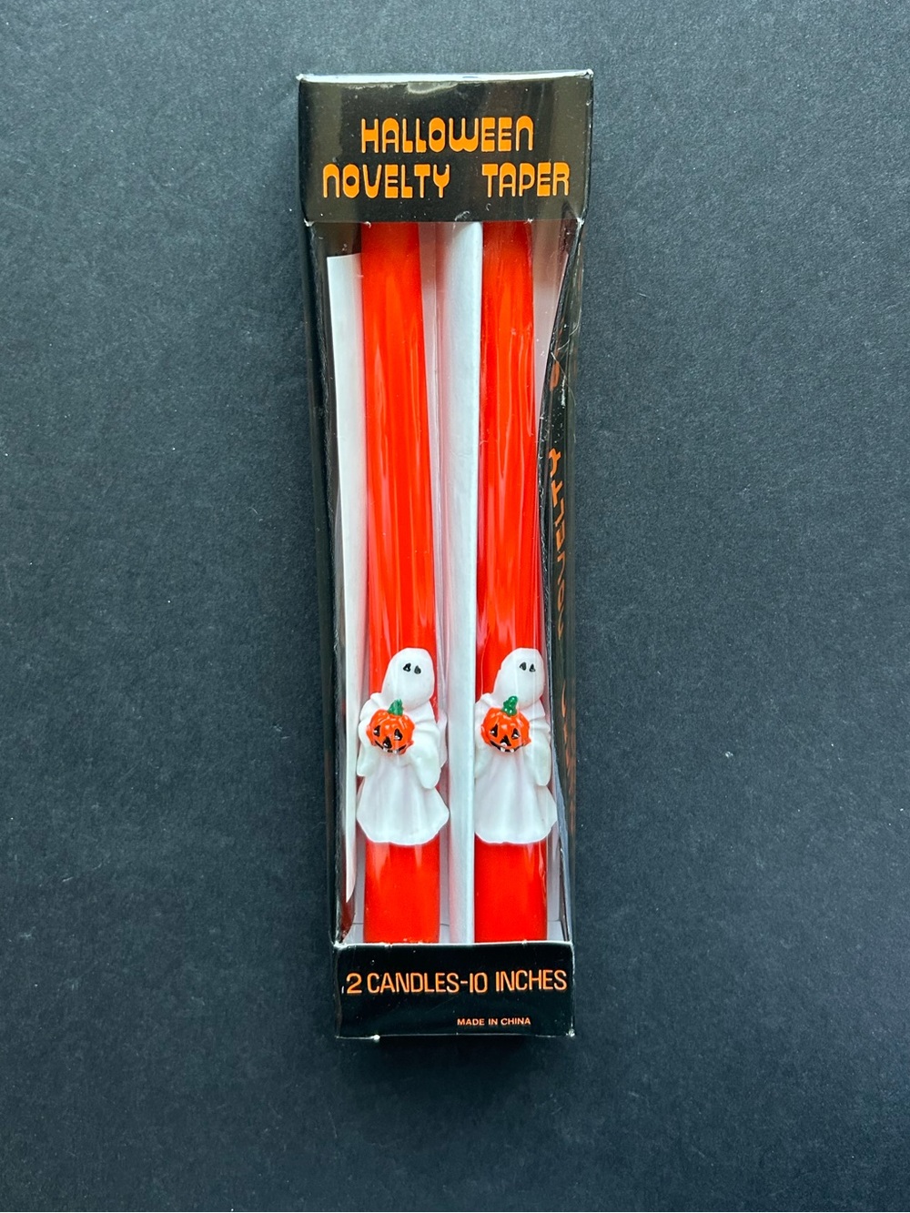 Vintage Halloween 90s Ghost with Jack-O-Lantern Candles, NWT